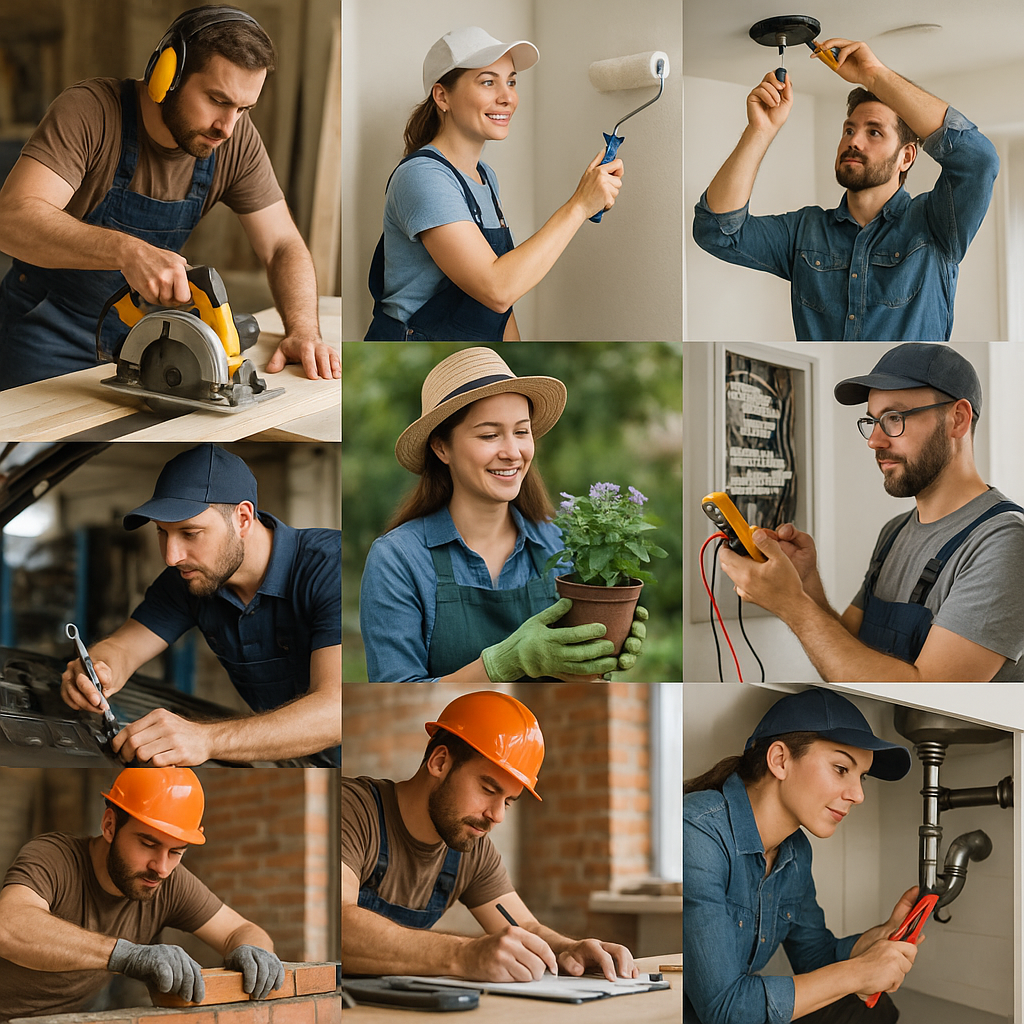 Professionista con attrezzi