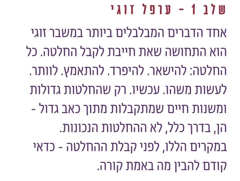 ערפל זוגי - שלב שבו האישה מבולבלת בין הרצון להישאר, הרצון להיפרד והצורך להבין מה באמת קורה בזוגיות