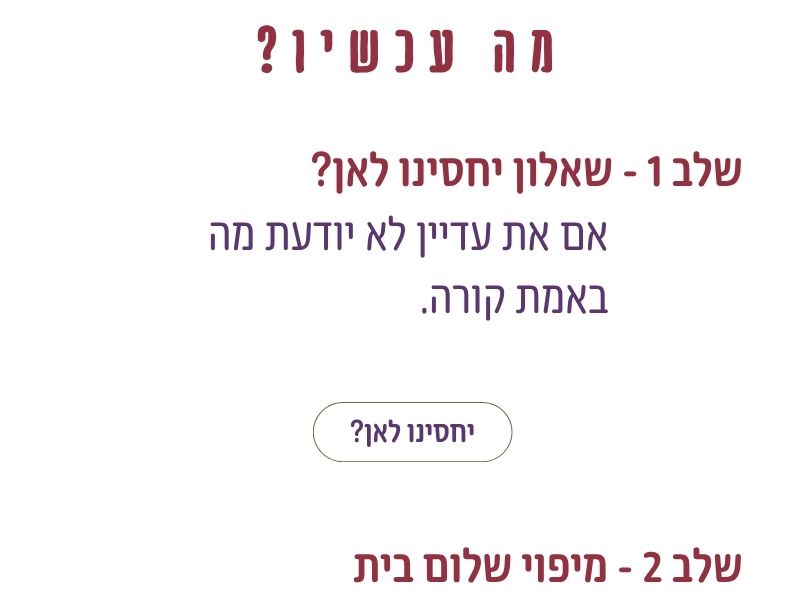 בחירת השלב הבא בתהליך שלום בבית: יחסינו לאן, מפת שלום בית או זוגיות גרסה 2.0